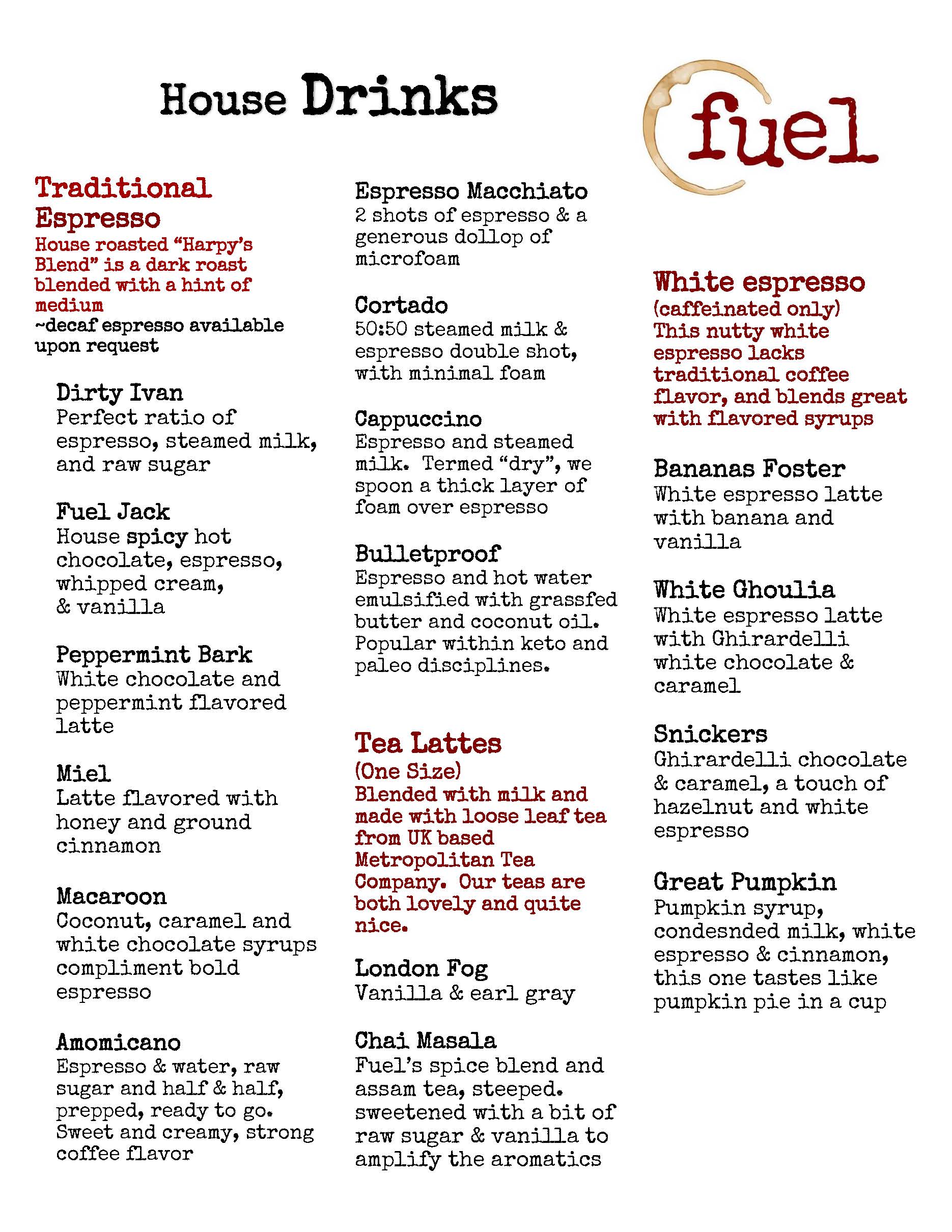 Our Menu - Delta Café